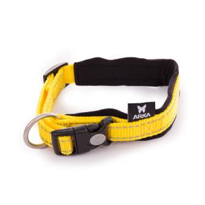3008005-collier-pour-chien-nylon-reglable-arka-haok-s-jaune-15x30-35-cm