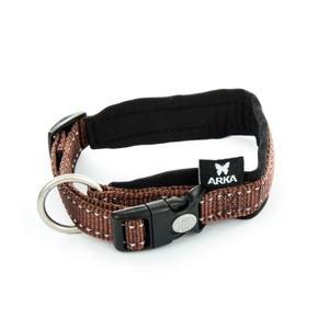 3008015-collier-pour-chien-nylon-reglable-arka-haok-s-marron-15x30-35-cm