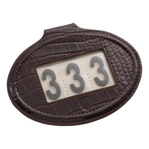 st-bc-bo-md-pn-porte-numero-equitation-pin-by-wilton-medium-brown-croco-lacquer-medium-10-5x13-5-cm
