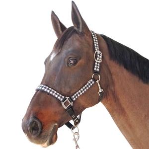 109506-noir-ensemble-licol-et-longe-pour-cheval-canter-pied-de-poule-noir