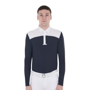 etm00060-white-navy-polo-de-concours-manches-longues-equestro-white-navy