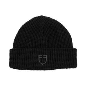 etu03025-black-bonnet-en-laine-cotelee-avec-logo-equestro-black-tu