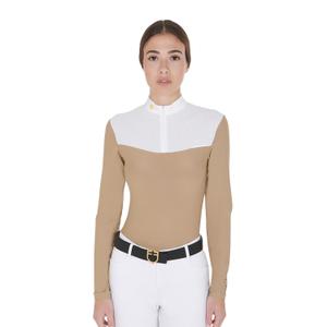 etw00061-beige-polo-d-equitation-de-concours-maches-longues-femme-equestro-beige