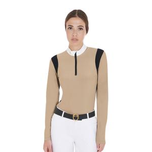 etw00062-beige-polo-d-equitation-de-concours-maches-longues-femme-equestro-beige-beige