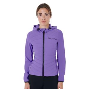 etw00083-dahliapurple-17-3834-doudoune-a-capuche-melange-technique-femme-equestro-etw00083-dahliapurple-17-3834