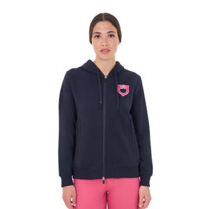 etw00253-navy-blazer-19-3923-honeysuckle-18-2120-sweatshirt-a-capuche-avec-logo-femme-equestro-navy-blazer-honeysuckle