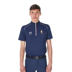 lfetm00036-navy-blazer-19-3923-polo-d-equitation-avec-zip-drapeau-italien-equestro-x-fise-navy-blazer