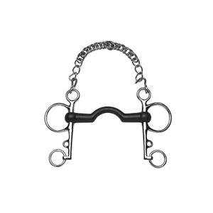 6046311-pelham-pour-cheval-feeling-caoutchouc-droit-argente-noir