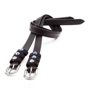0668110000209-lanieres-d-eperons-pour-cheval-en-cuir-kavalkade-seasons-dreams-black-white-royalblue-tu
