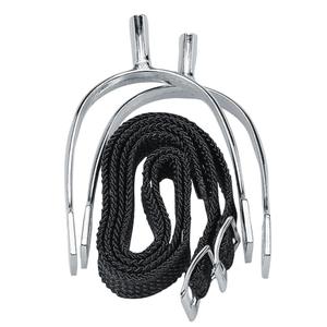 840260-lanieres-d-eperons-pour-cheval-enfant-korsteel-pow-never-rust-noir-argent-20-mm