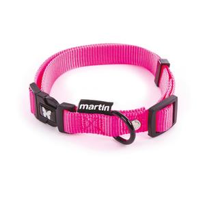 3005268-collier-pour-chien-nylon-reglable-classique-martin-sellier-m-fluo-rose-20x40-55-cm