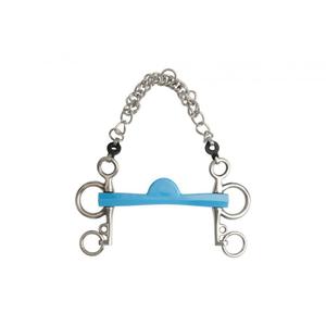 590155130-pelham-pour-cheval-demi-lune-branches-courtes-metalab-flexi-bleu-130-mm