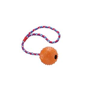 69009-balle-en-caoutchouc-avec-cloche-et-corde-pour-chien-nobby-pet-assorti-7-cm