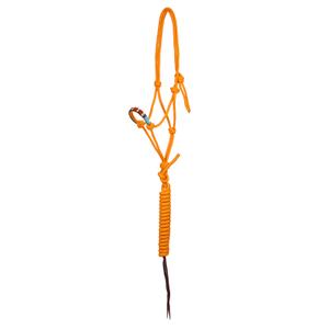 plh03010-orange-licol-pour-cheval-a-noeuds-de-perles-avec-laisse-pool-s-orange-tu