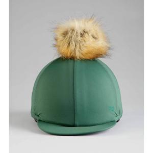6130grn-toque-pour-casque-equitation-en-jersey-avec-pompon-en-fausse-fourrure-premier-equine-green-tu