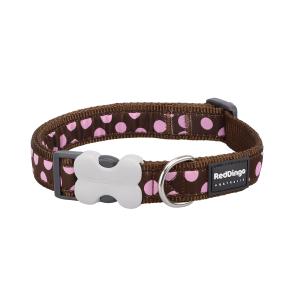 f8003-dc-s1-br-15-collier-pour-chien-reglable-red-dingo-marron-pois-roses-15-mm-x-24-36-cm