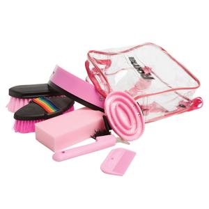 401328-kit-de-toilettage-pour-cheval-9-pieces-roma-pink-tu