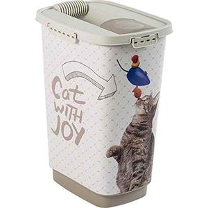 83187-boite-de-stockage-alimentaire-pour-chat-rotho-mypet-joy-blanc-marron-25-l