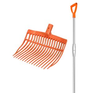 va00408-orange-fourche-arrondie-plus-manche-telescopique-en-aluminium-v-plast-orange-tu