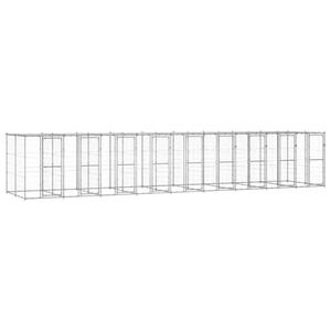3082278-niche-pour-chien-exterieur-avec-toit-en-acier-galvanise-vidaxl-21-78-m2-silver-tu